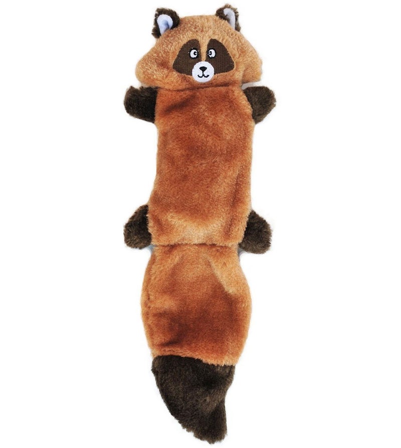 ZippyPaws Zingy Racoon - Dog Toys no Stuffing, Squeaky Plush Dog Toy for Small & Medium Dogs, Interactive Puppy & Dog Chew Toys Without Stuffing for Boredom - Image 1
